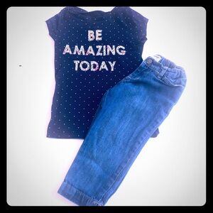 🔥5/$30 Toddler Girl Sz 5T 2 Piece Outfit Cherokee